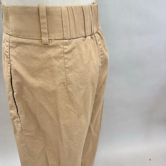 COS tan khaki pleated barrel balloon leg chino pant elastic waist Size 10 - Picture 13 of 16